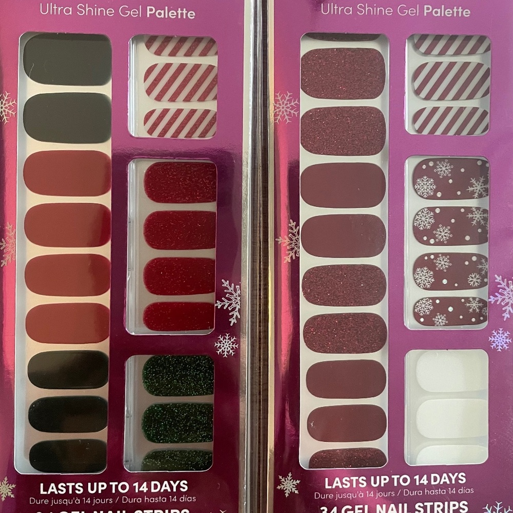 NEW Dashing Diva GLOSS Ultra Shine Gel Palette Nail Strips - 2 Winter/Holiday Pa